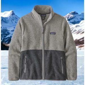 Patagonia Fleece Full Zip Jacket Salt Grey Womens Medium Fast Shipping